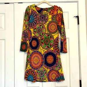 Reborn multicolored print dress/coverup